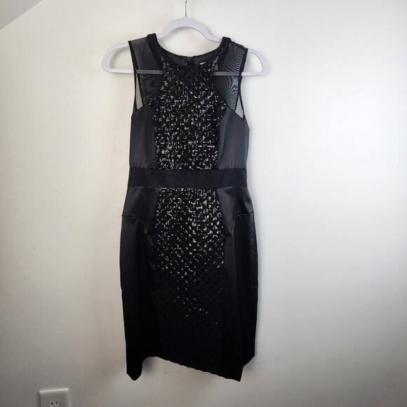 NWT Milly Black Pencil Dress Size 6 Glam Gala Event Evening Classic Sequin Pinup - Picture 1 of 4